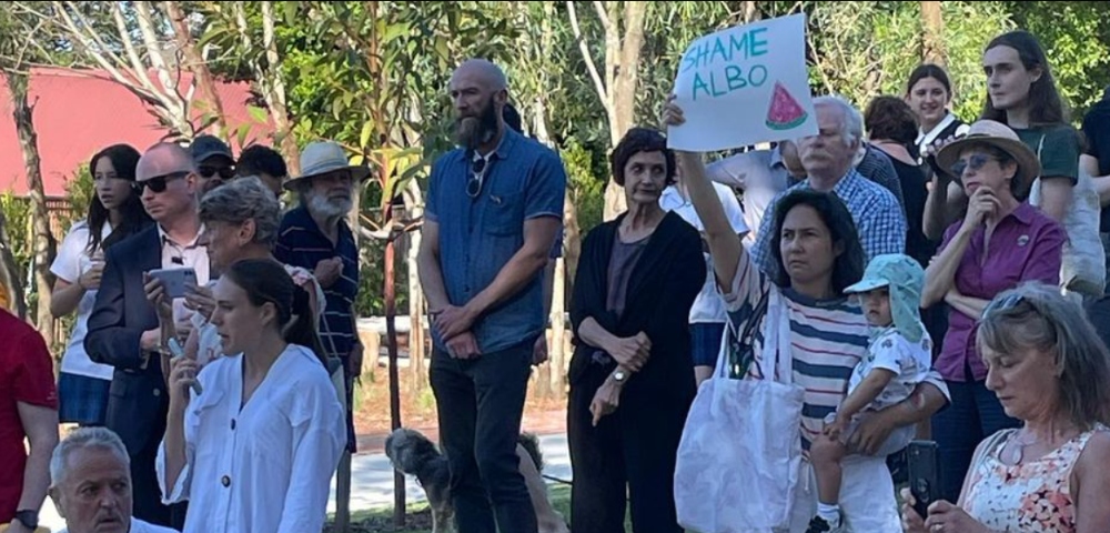 NSW Police criticised for manhandling protestor with baby