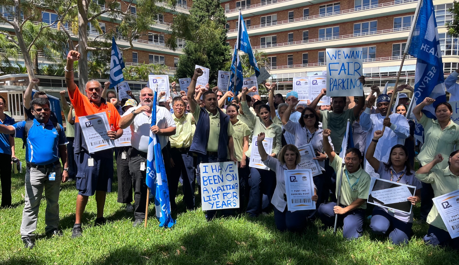 Hospital workers rally over “extortionate” parking fees