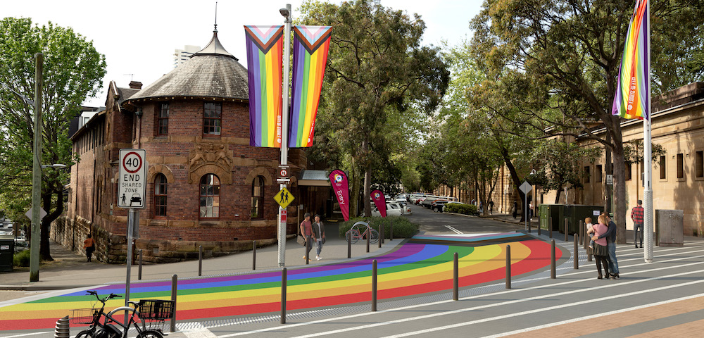 Construction Begins on New Progress Pride Flag Crosswalk in Darlinghurst