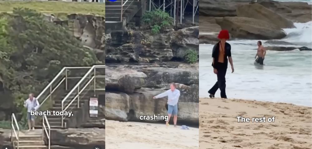 Beachgoer Briefly Steals the Show at Tamarama Fashion Runway