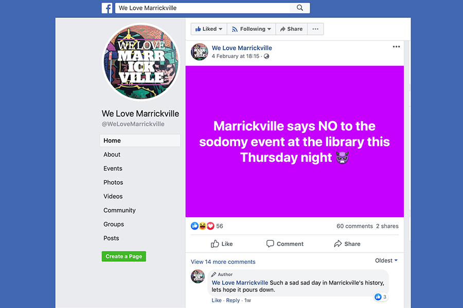 Anti-gay troll riles Marrickville Facebook community