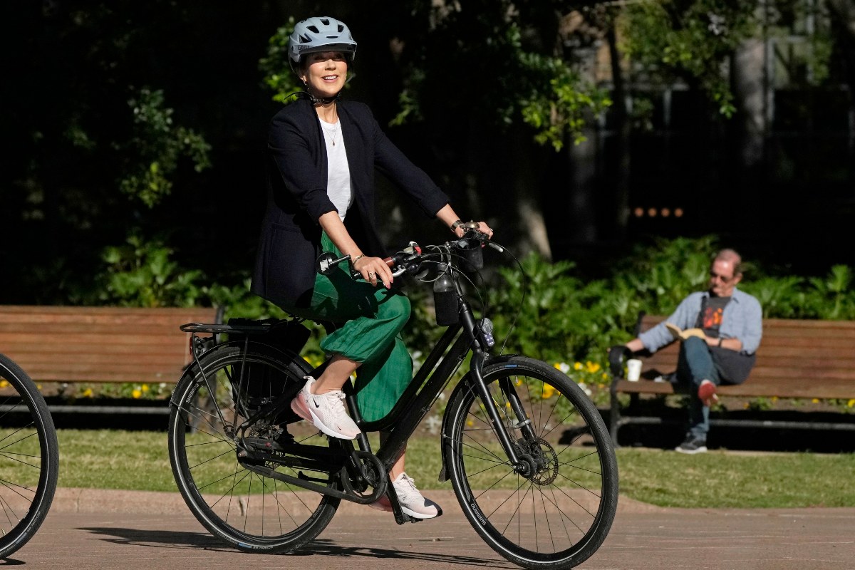 Princess Mary of Denmark cycles Sydney’s Danish inspired streets in royal visit