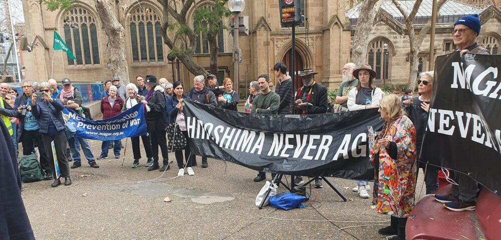 Peace groups commemorate Hiroshima Day, calling upon government to abandon AUKUS