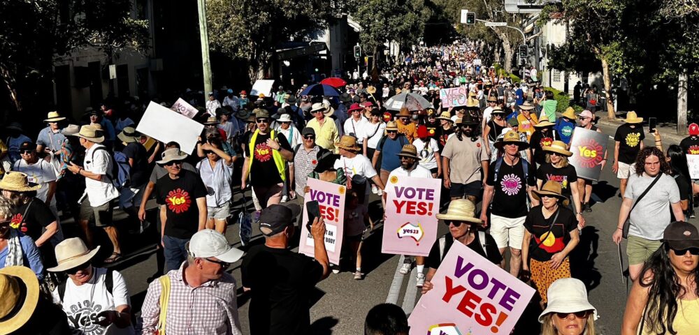 Thousands participate in the Walk for Yes, supporting the Indigenous Voice