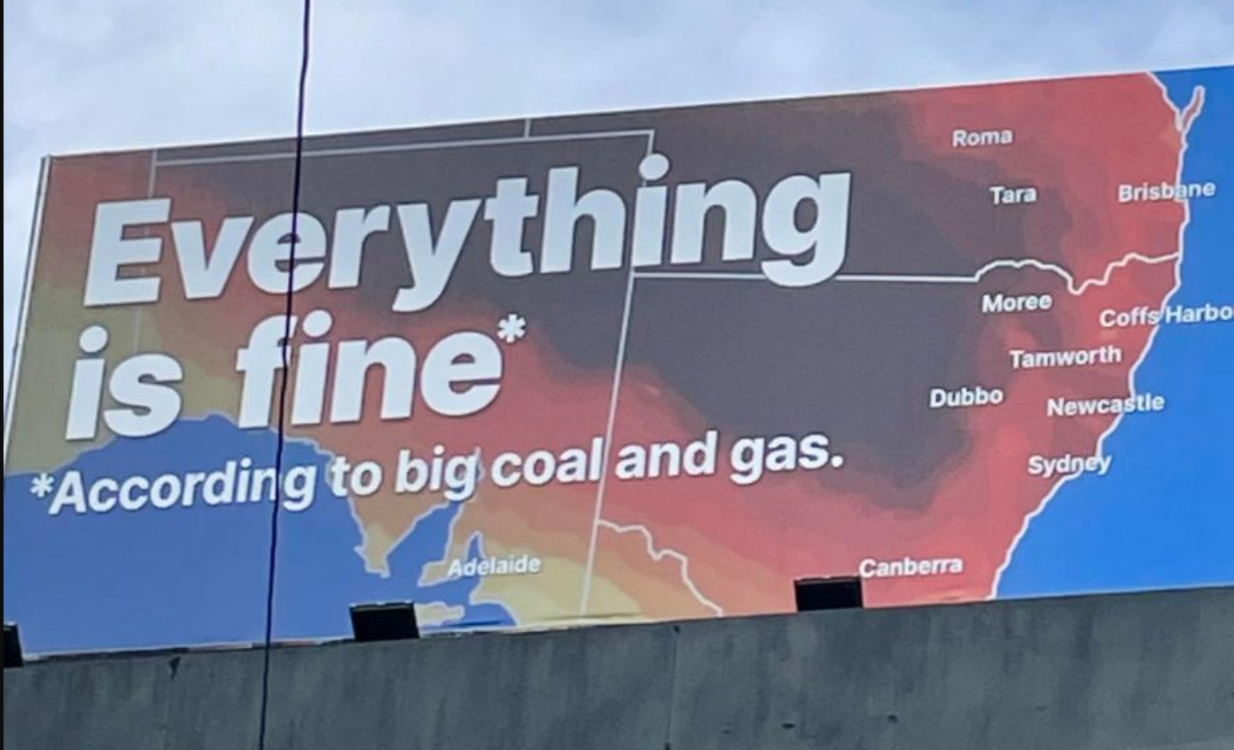 Billboard in Sydney’s inner west urges PM to ban fossil fuels
