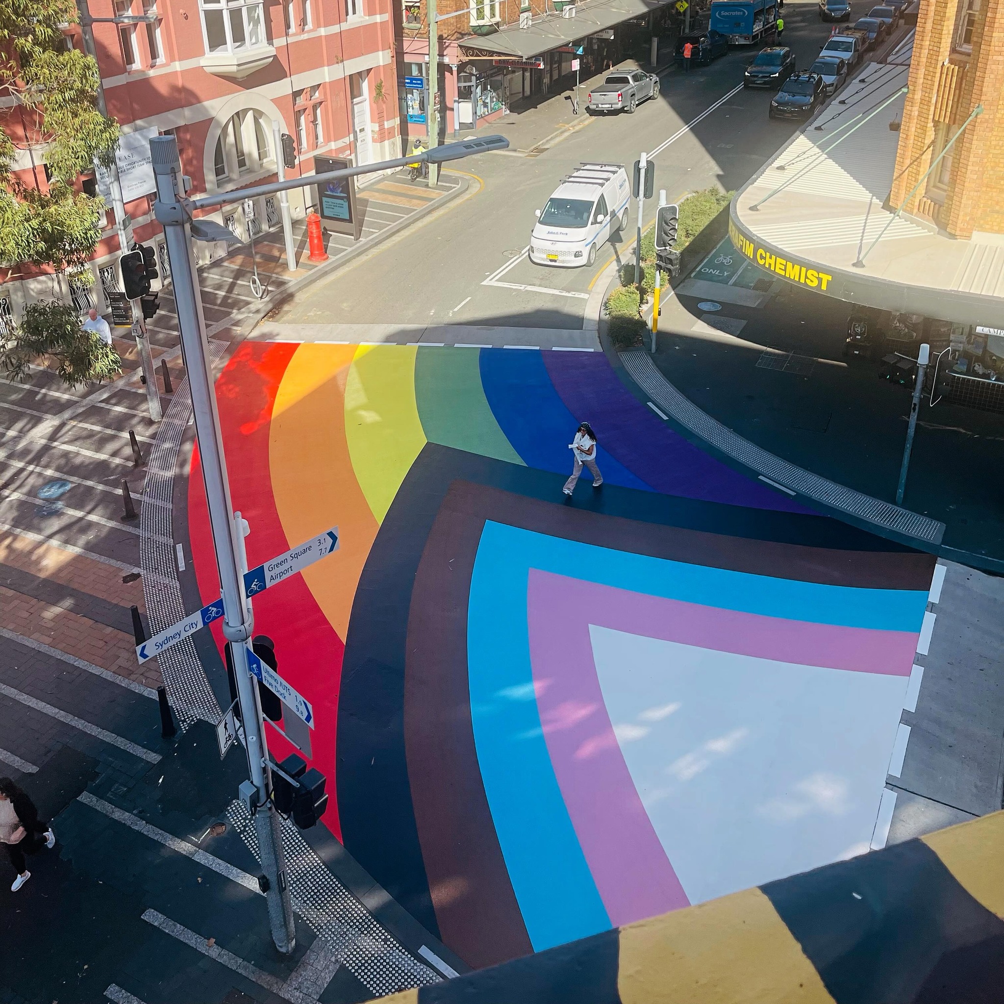 Sydney’s rainbow crossing updated to Progress Pride Flag