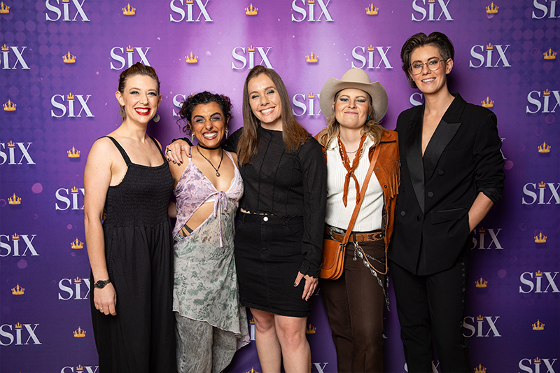 Purple carpet pics from the opening night of Six the Musical in Sydney.