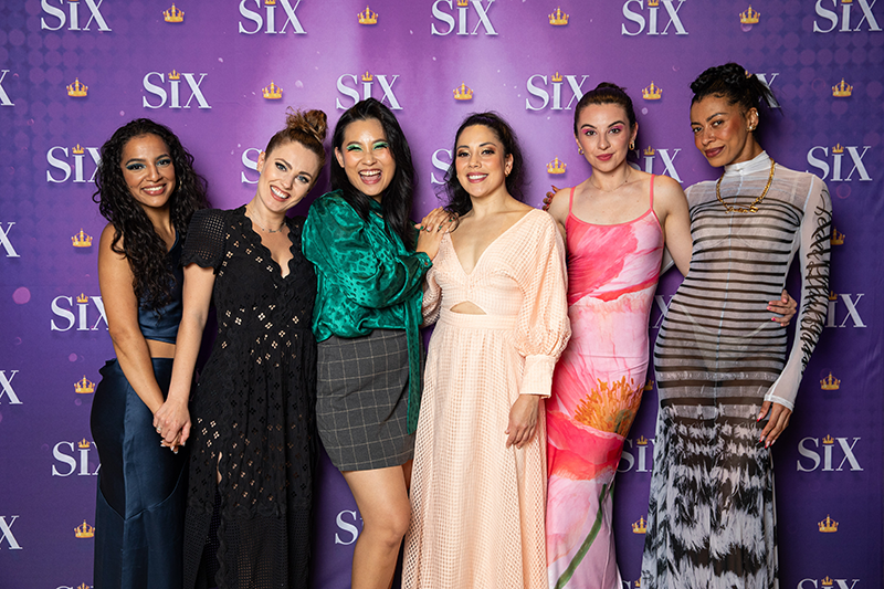 Purple carpet pics from the opening night of Six the Musical in Sydney.