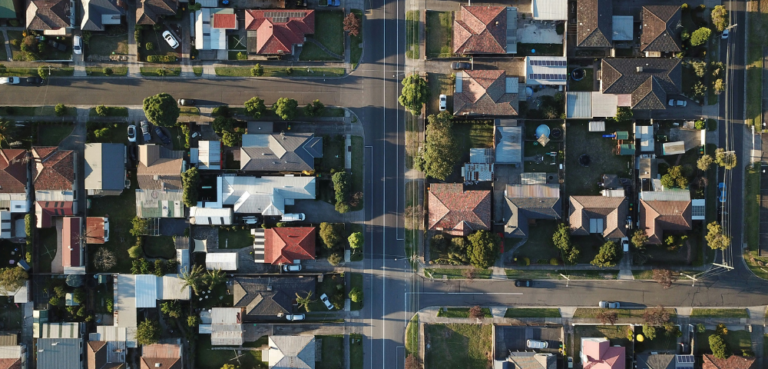 housing delivery authority - birds eye view of houses