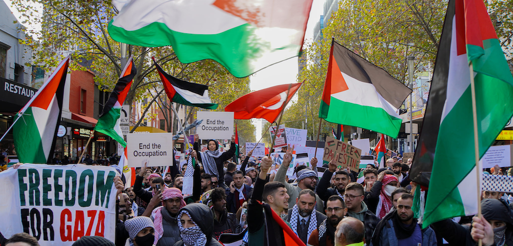 Pro-Palestinian Protesters March to Albanese’s Home